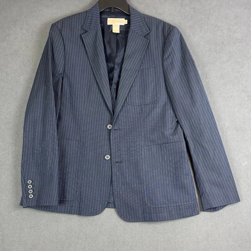 Michael Kors Men's Navy Striped 2 Button Cotton Sports Blazer SZ: XL NWOT